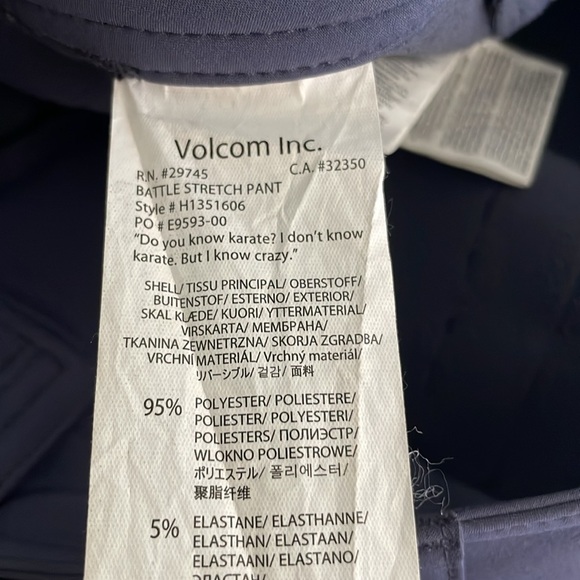 Volcom Women’s Battle Stretch Snowboard Ski Slim Leg Pants Navy Blue - Picture 7 of 7